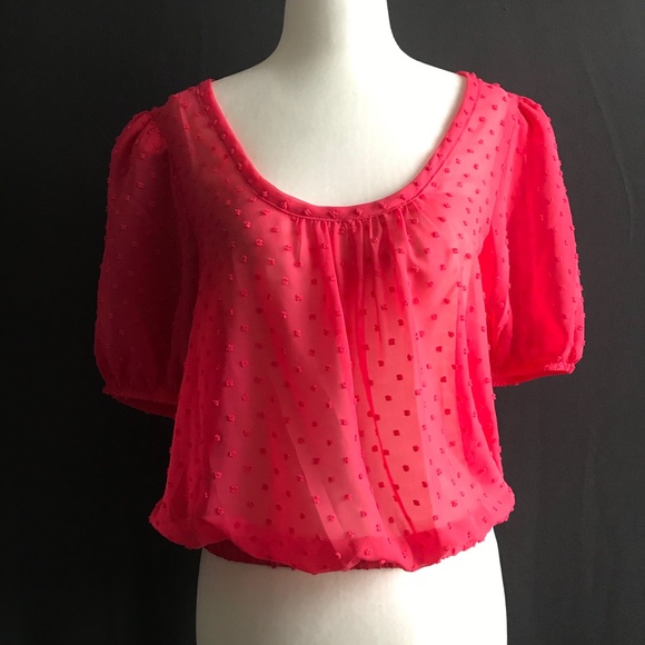 NWOT Socialite Dot Crop Blouse - Picture 1 of 6